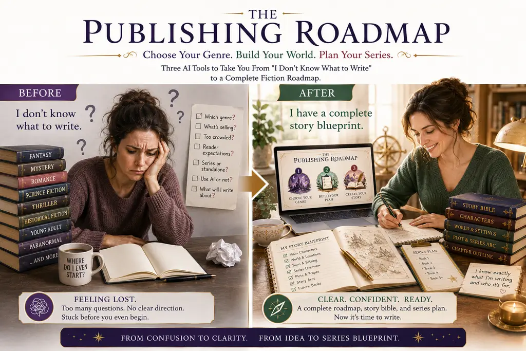 Before: feeling lost and stuck. After: clear, confident, and ready to write.